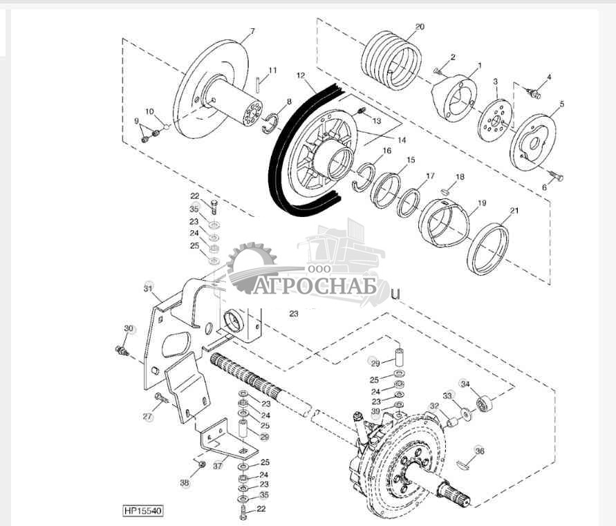 FRONT VARIABLE DRIVE SHEAVE AND MOUNTINGS 